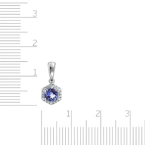 Подвеска из белого золота с бриллиантами, танзанитом