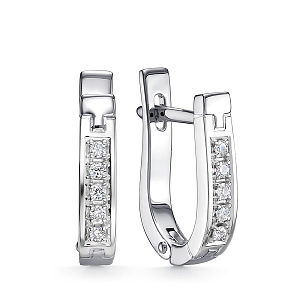 Серьги из белого золота с бриллиантами