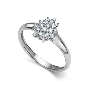 Кольцо из белого золота с бриллиантами