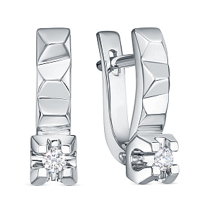 Серьги из белого золота с бриллиантами