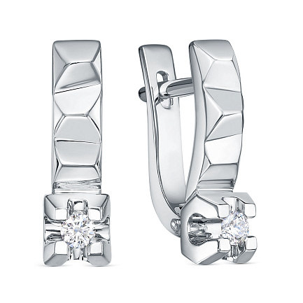 Серьги из белого золота с бриллиантами