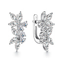 Серьги с английским замком из серебра с фианитами