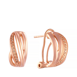 Серьги из серебра с фианитом