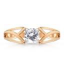 Кольцо из красного золота с фианитом