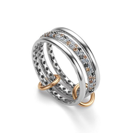 Кольцо из белого золота с бриллиантами