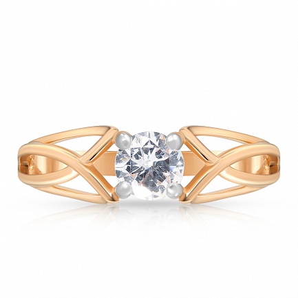 Кольцо из красного золота с фианитом