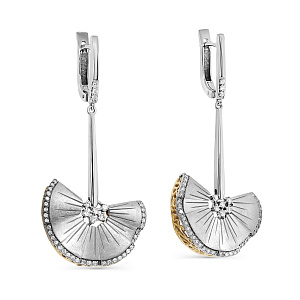 Серьги с английским замком из желтого золота