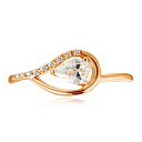 Кольцо из красного золота с фианитом