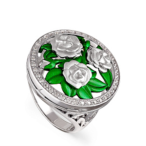 Кольцо из серебра с фианитами