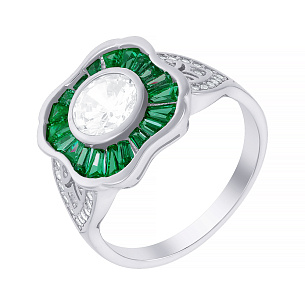 Кольцо из серебра с фианитом