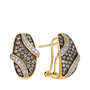 Серьги из белого золота с бриллиантами