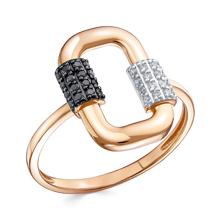 Кольцо из комбинированного золота с бриллиантами