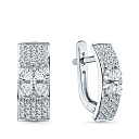 Серьги с английским замком из белого золота с бриллиантами