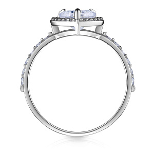 Кольцо из серебра с фианитом