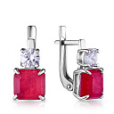 Серьги с английским замком из серебра с кварцем