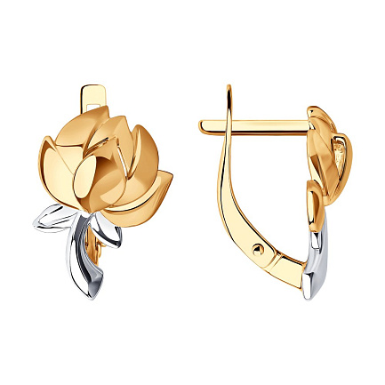 Серьги с английским замком из красного золота