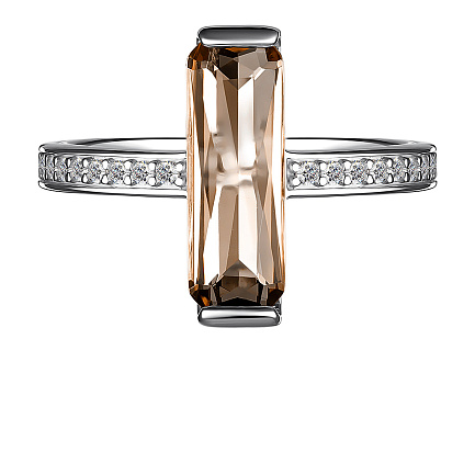 Кольцо из серебра с фианитами