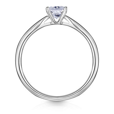 Кольцо из белого золота с бриллиантом