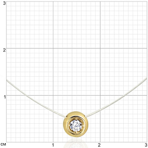 Колье из желтого золота с фианитом