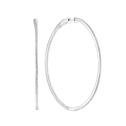 Серьги с английским замком из серебра с фианитами