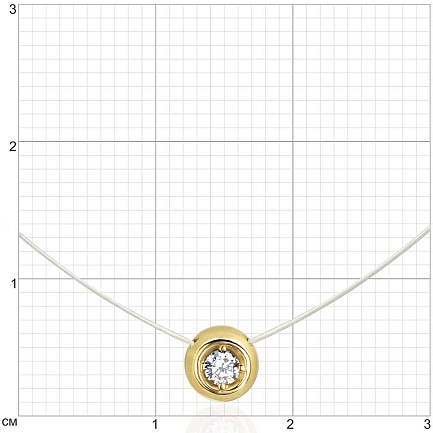 Колье из желтого золота с фианитом