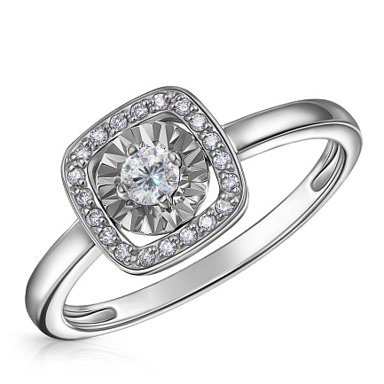 Кольцо из белого золота с бриллиантами