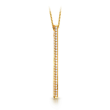 Колье из желтого золота с бриллиантами, плетение якорное