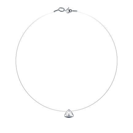 Колье из белого золота с бриллиантом