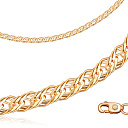 Цепь автомат из серебра с позолотой, плетение тройной ромб