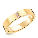 Кольцо обручальное из желтого золота с бриллиантом