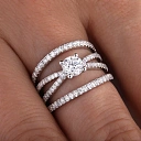 Кольцо из белого золота с бриллиантами