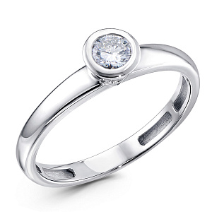 Кольцо из белого золота с бриллиантом