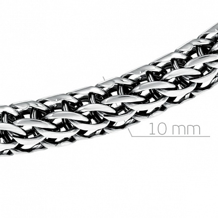 Браслет ручной работы из серебра, плетение бисмарк