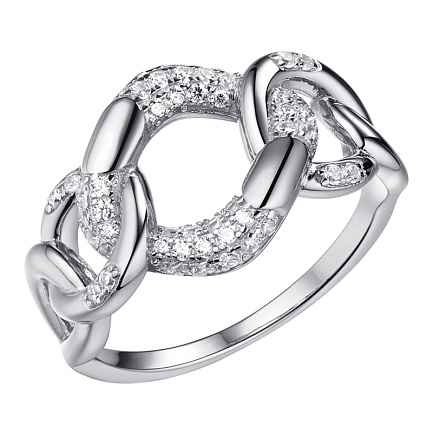 Кольцо из серебра с фианитом