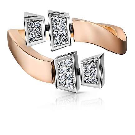 Кольцо из красного золота с бриллиантами