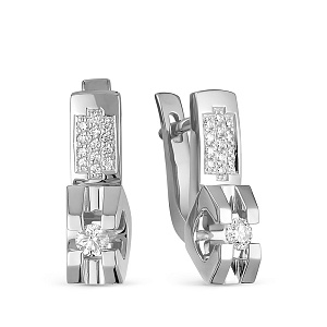 Серьги из белого золота с бриллиантами