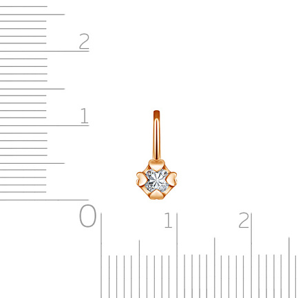Подвеска из красного золота с фианитами Сваровски