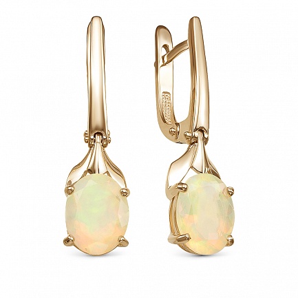 Серьги из красного золота с опалами