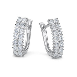 Серьги с английским замком из белого золота