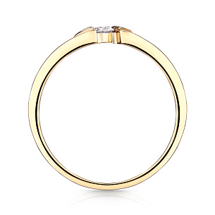 Кольцо из желтого золота с фианитом