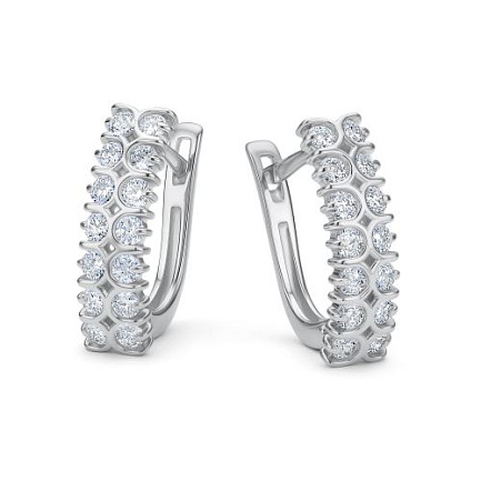 Серьги с английским замком из белого золота