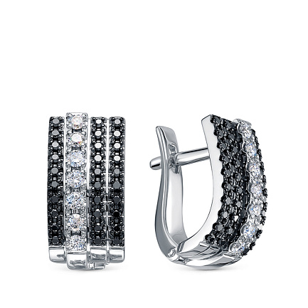 Серьги из белого золота с бриллиантами