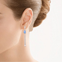 Серьги с английским замком из серебра с жемчугом