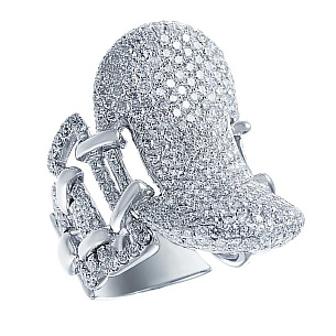 Кольцо из белого золота с бриллиантом