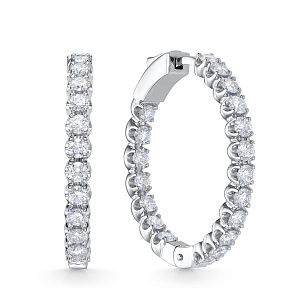 Серьги из белого золота с бриллиантом