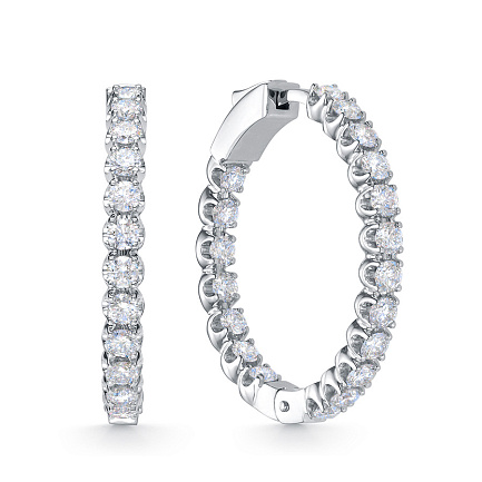 Серьги из белого золота с бриллиантами