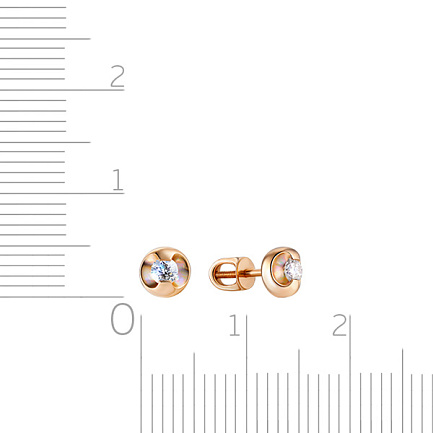 Серьги-гвоздики из золота с бриллиантами