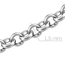 Цепь автомат из белого золота, плетение бельцер (ролло)