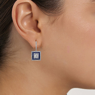 Серьги с английским замком из белого золота