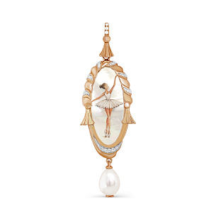 Подвеска из красного золота с перламутром